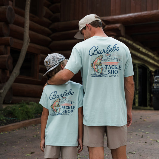 Father and Son Bundle - Short Sleeve Tee - Tackle Shop - Sky Blue