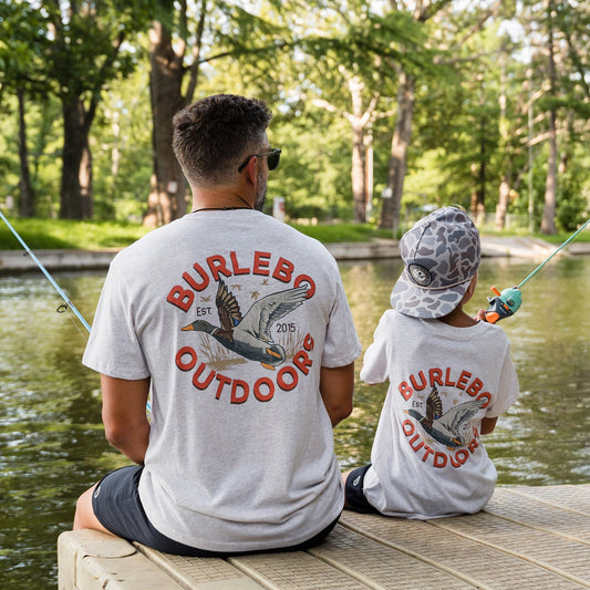Father and Son Bundle - Short Sleeve Tee - Old School Duck Hunt - Heather Oatmeal