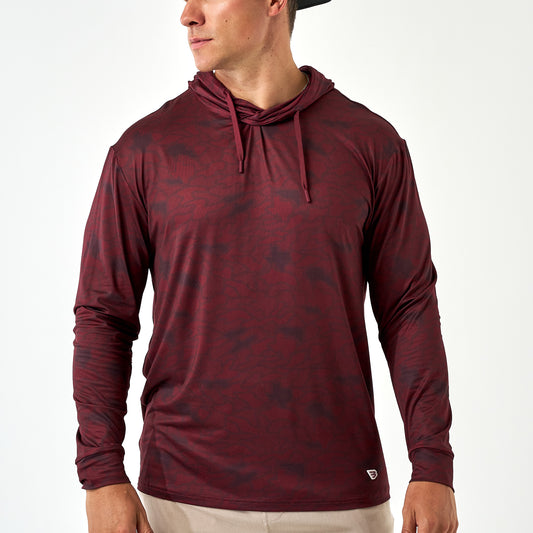 Performance Hoodie - Maroon Texas Camo