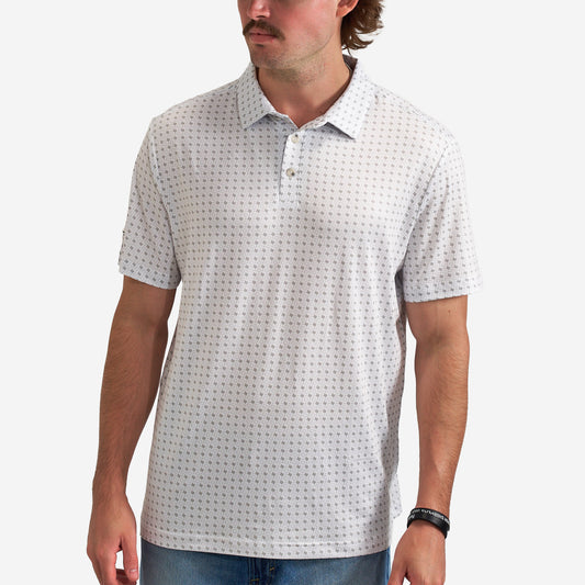 Performance Polo - Texas Grey and White