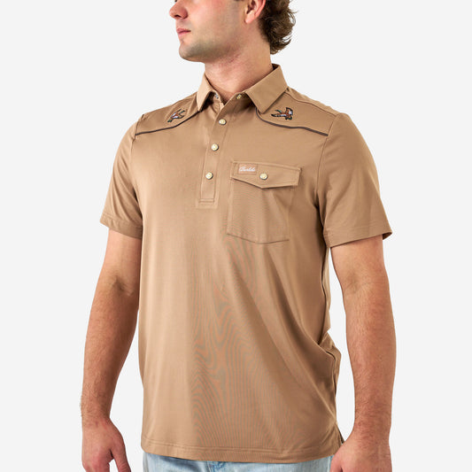Pearl Snap Performance Polo - Mallards - Khaki