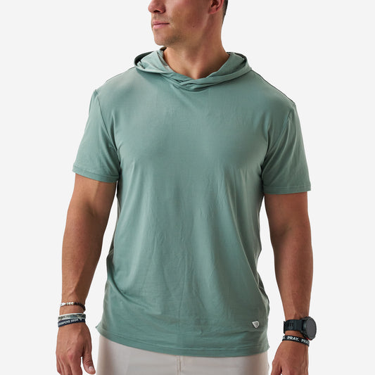 Short Sleeve Performance Hoodie - Sage