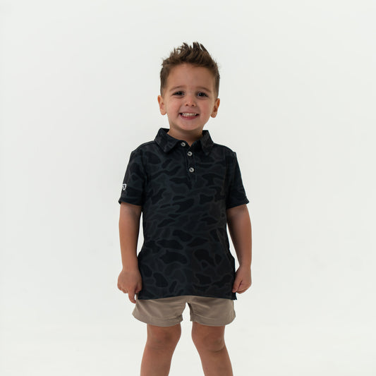 Youth Performance Polo - Black Camo