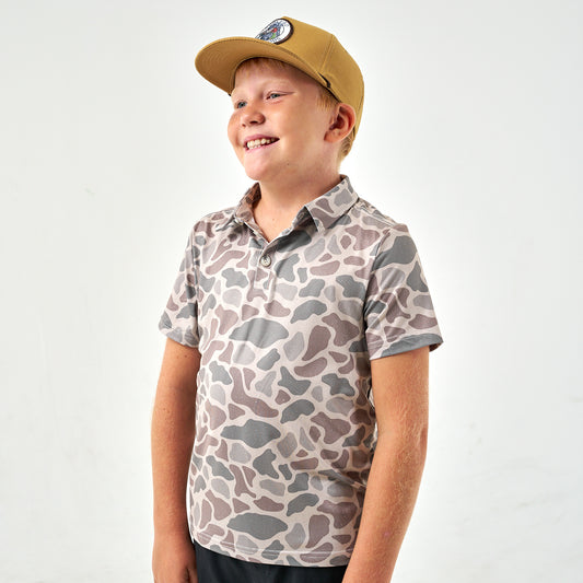 Youth Performance Polo - Classic Deer Camo