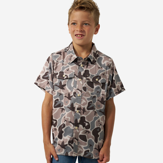 Youth Performance Western Shirt - Mallard Mayhem Camo