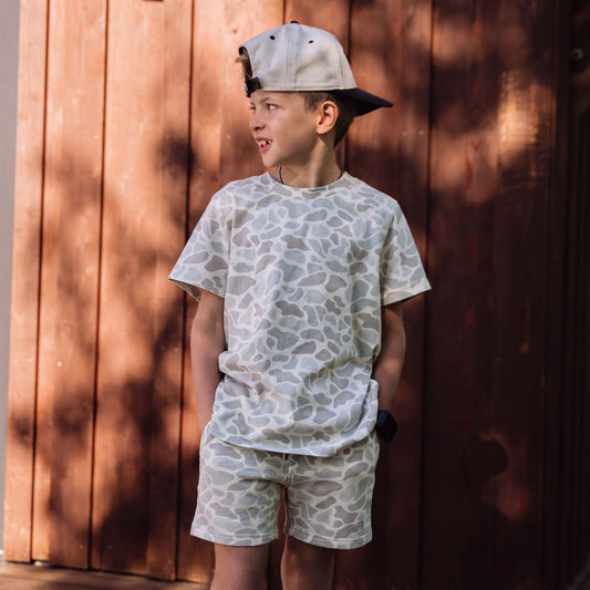 Youth Vintage Washed Tee - Classic Deer Camo