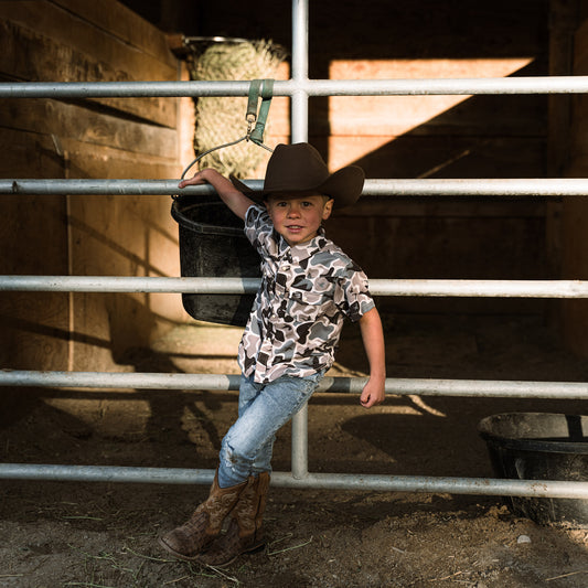 Youth Performance Western Shirt - Mallard Mayhem Camo