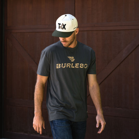 Go To Tee - Flying B Logo - Gun Metal Grey & Gauge Camo