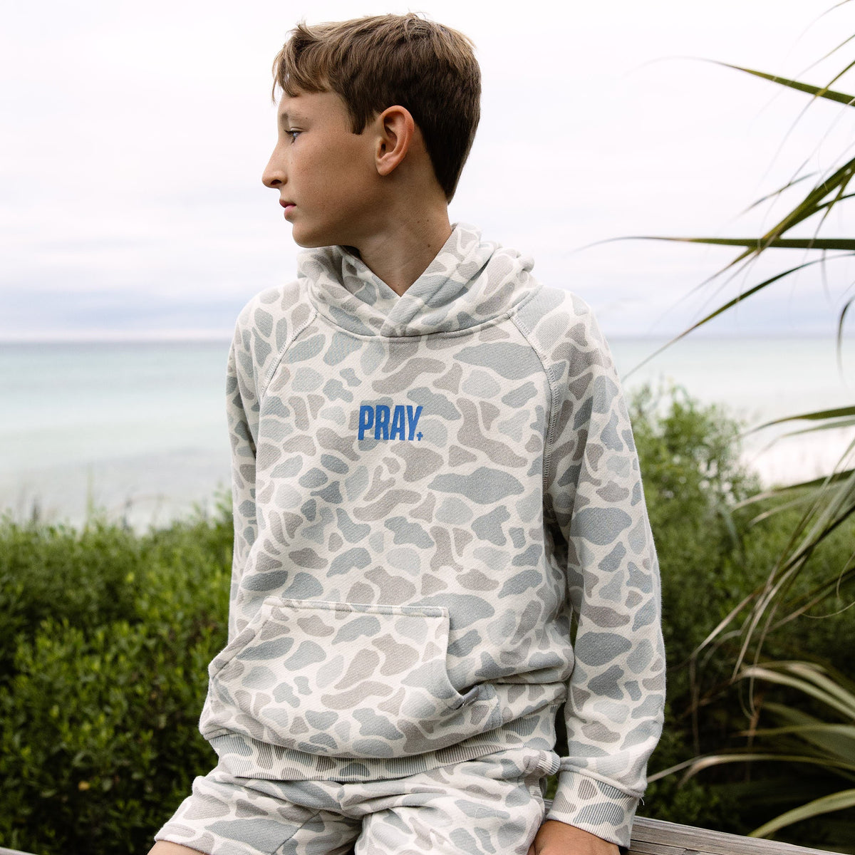 Youth - Vintage Washed Graphic Hoodie - Pray — image 3