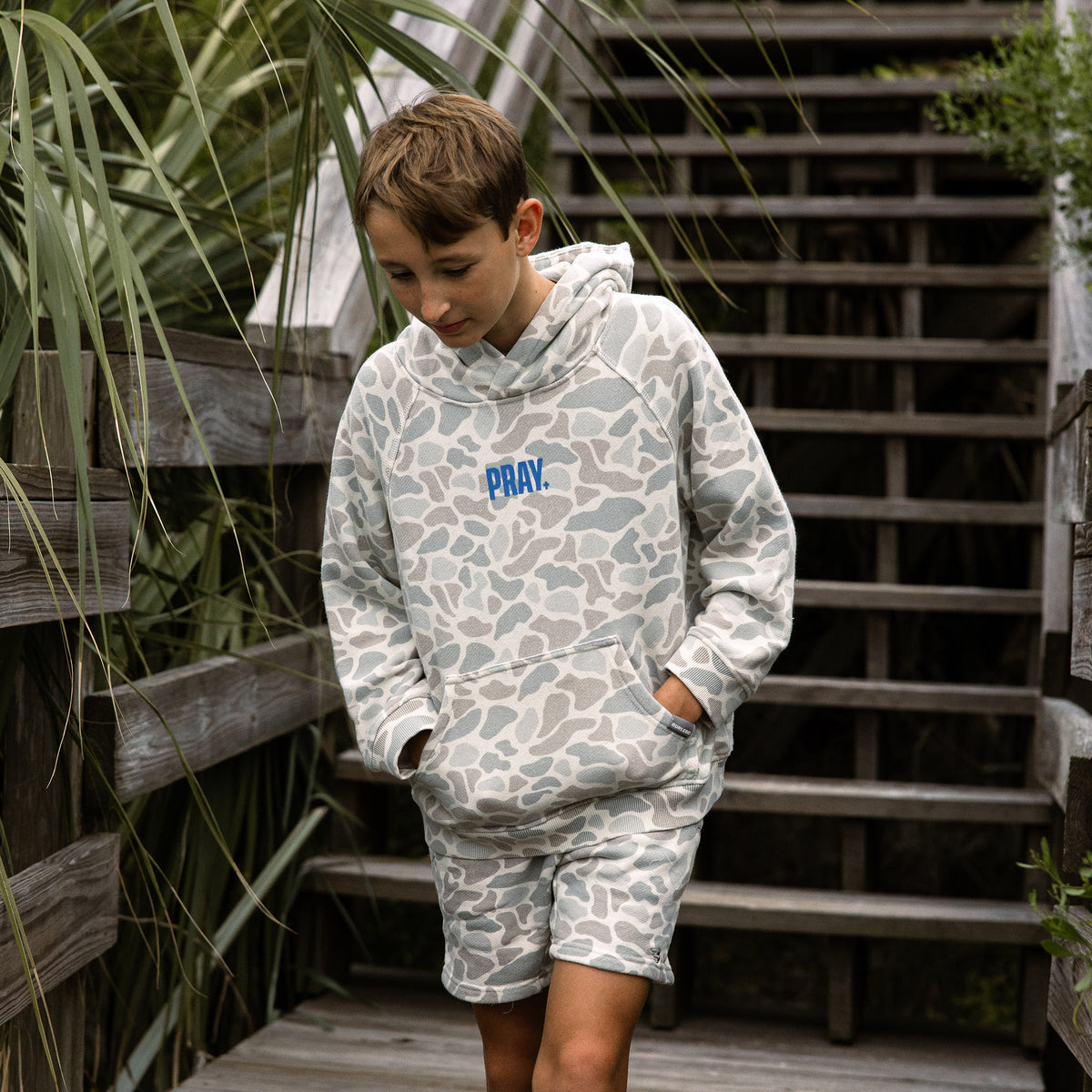 Youth - Vintage Washed Graphic Hoodie - Pray — image 5