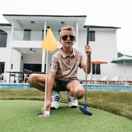 Youth Performance Polo - Cowboy Up Khaki