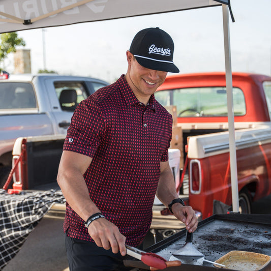 Performance Polo - Georgia - Black & Red
