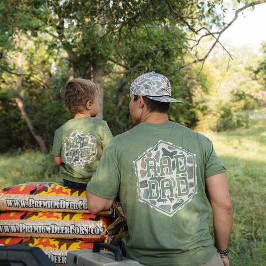 Youth Short Sleeve Tee - Rad Dude Deer Camo - Heather Olive