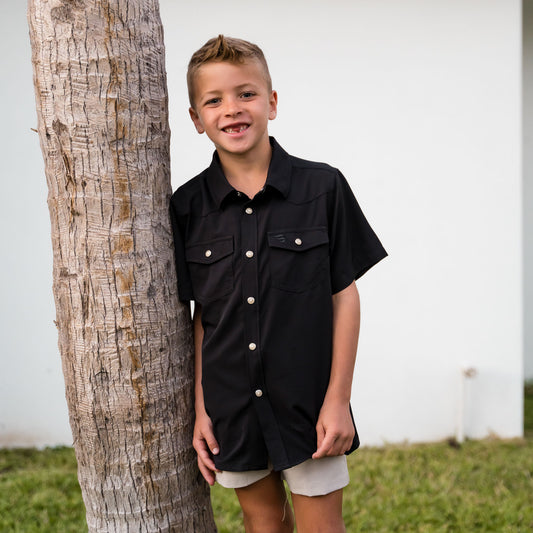 Youth Performance Western Shirt - Black