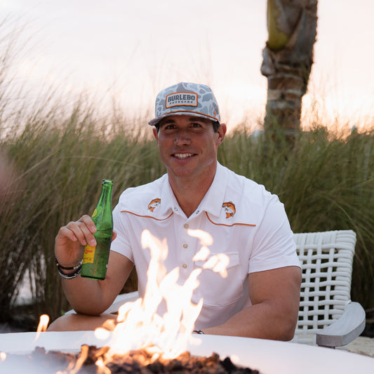 Pearl Snap Performance Polo - Redfish - White