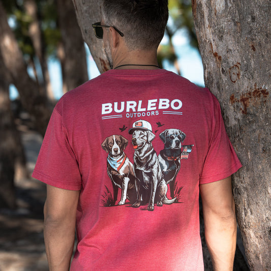 Short Sleeve Tee - American Dogs - Heather Crimson