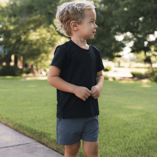 Youth Everyday Short - River Rock Grey - Classic Deer Camo Pocket