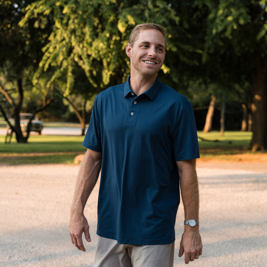 Performance Polo - Heather Navy