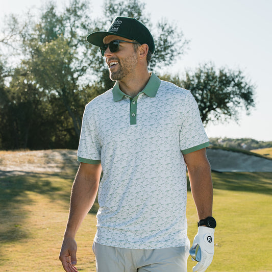 Ringer Performance Polo - Duck Season - White