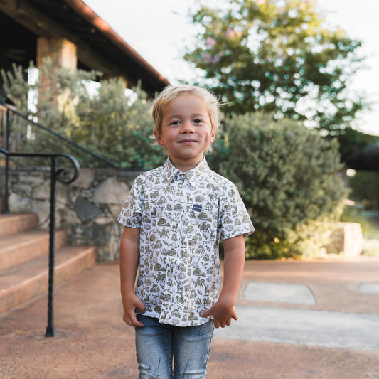 Youth Performance Button Up - Into The Wild