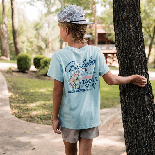 Youth Short Sleeve Tee - Tackle Shop - Sky Blue