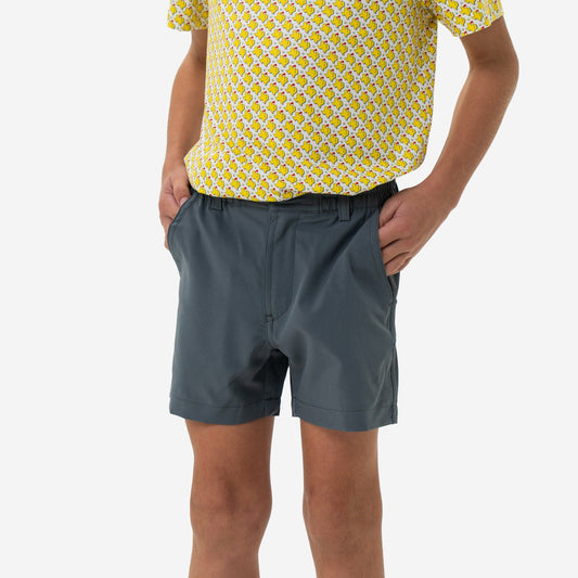 Youth Everyday Short - River Rock Grey - Classic Deer Camo Pocket