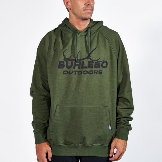 Fleece Hoodie - Elk Horn - Heather Olive