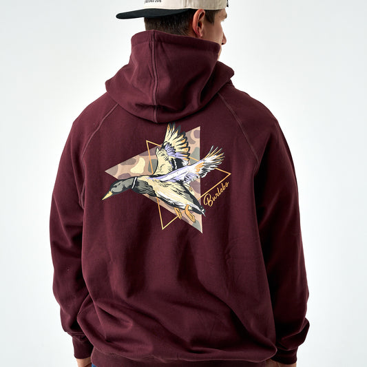 Fleece Hoodie - Pintail Triangle Duck - Maroon