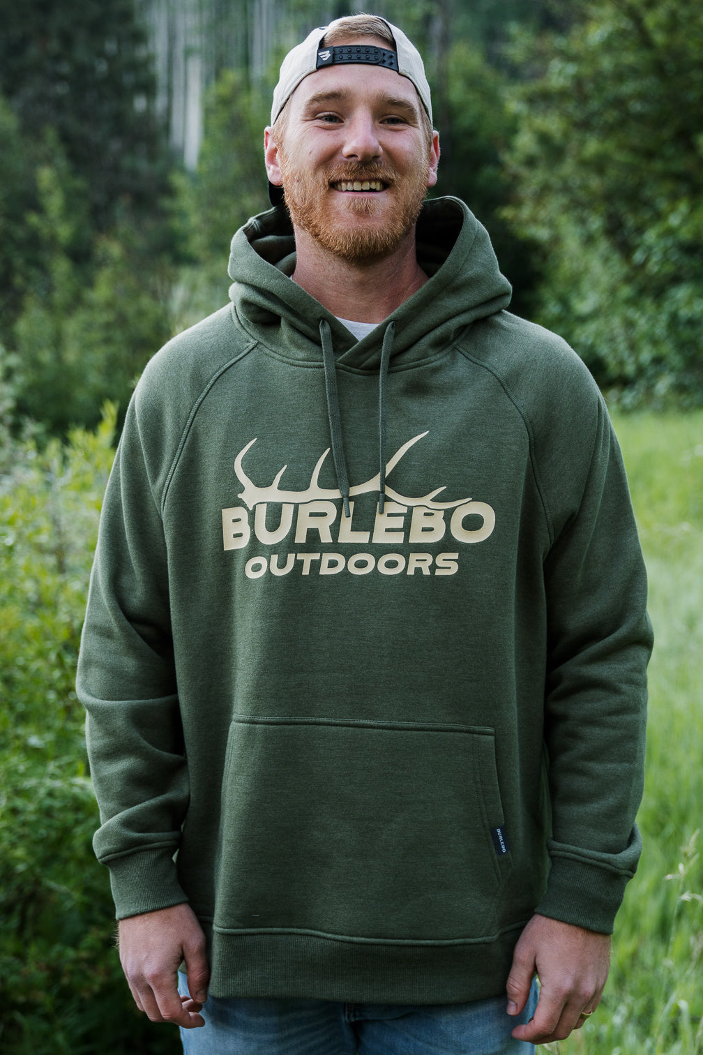 Fleece Hoodie - Elk Horn - Heather Olive