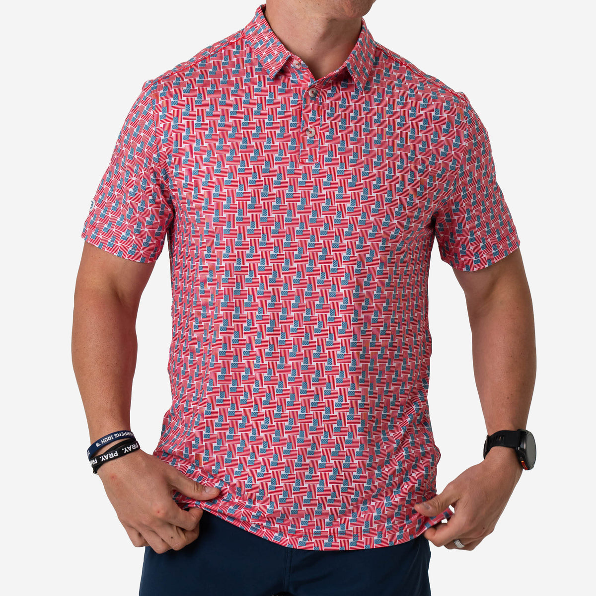 Performance Polo - American Flag Print