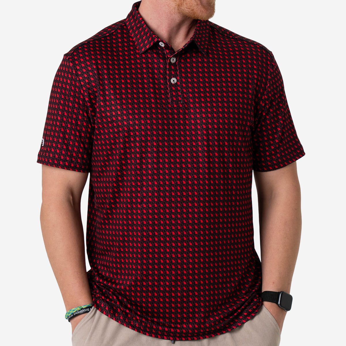 Performance Polo - Georgia - Black & Red