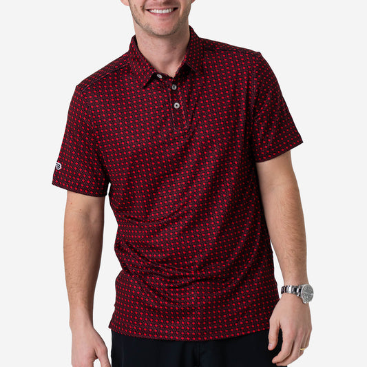 Performance Polo - Texas - Black & Red