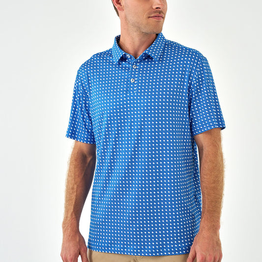 Performance Polo - Texas - Blue & White