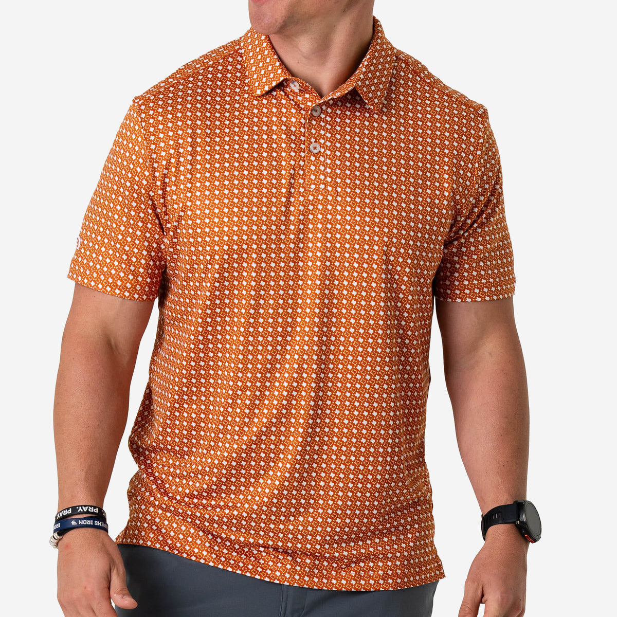 Performance Polo - Texas - Orange & White