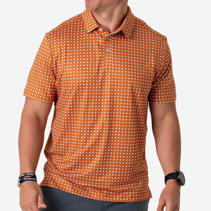 Performance Polo - Texas - Orange & White