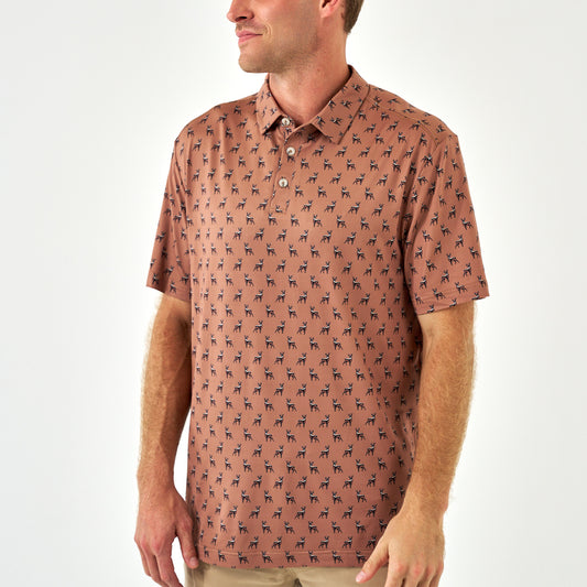 Performance Polo - Whitetail Deer - Brown