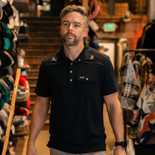 Pearl Snap Performance Polo - Mallards - Black