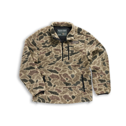 Camouflage pullover with brand logo on a white background