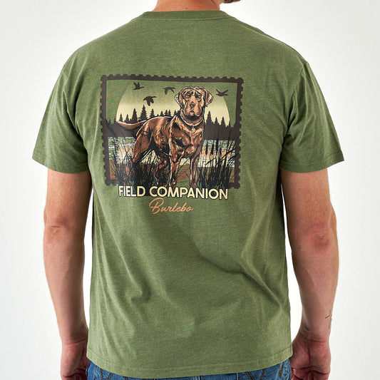 Short Sleeve Tee - Duck Dog Stamp - Heather Olive