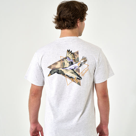 Short Sleeve Tee - Pintail Triangle Duck - Heather Ash Grey