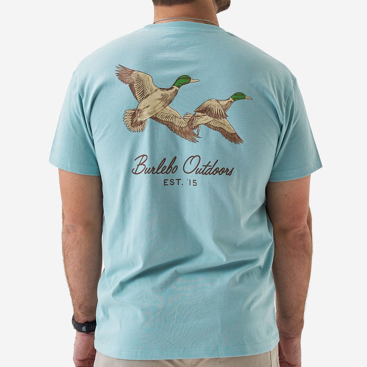Short Sleeve Tee - Flying Mallards - Sky Blue