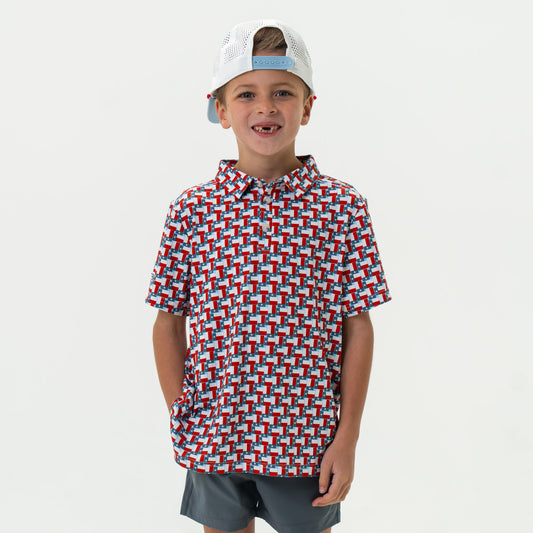 Youth Performance Polo - Texas Flag