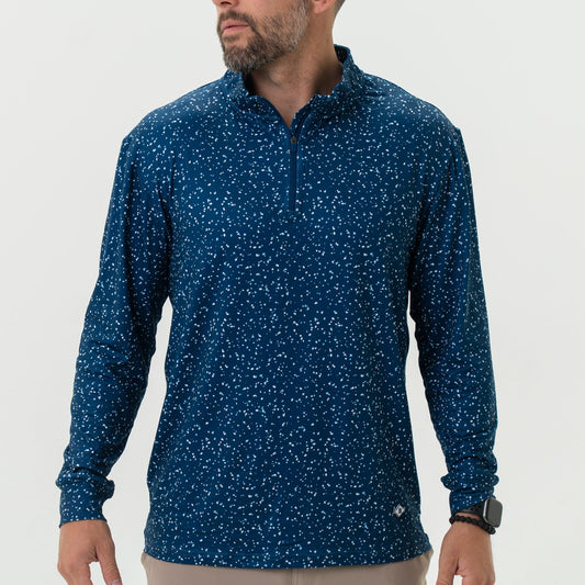 Performance Quarter Zip - Navy Speckled