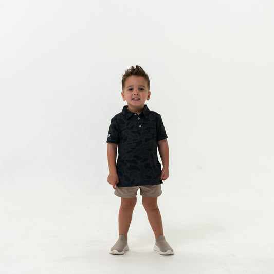 Youth Performance Polo - Black Camo