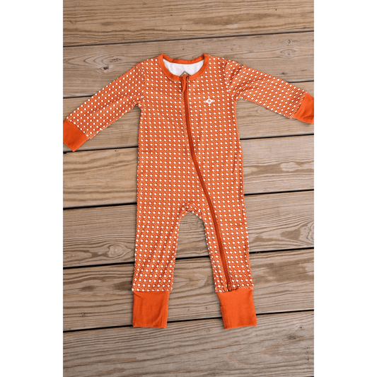 Baby Zip Up - Texas - Orange & White