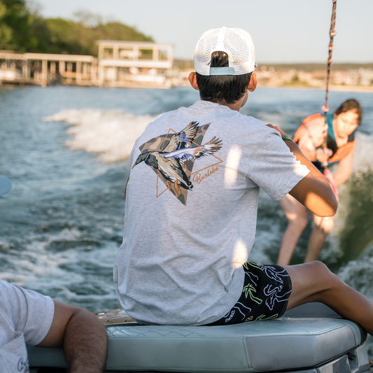 Short Sleeve Tee - Pintail Triangle Duck - Heather Ash Grey