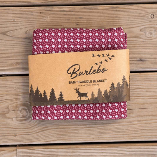 Baby Swaddle - Texas - Maroon & Grey