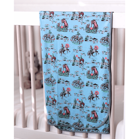 Baby Swaddle - Cowboy Up - Blue