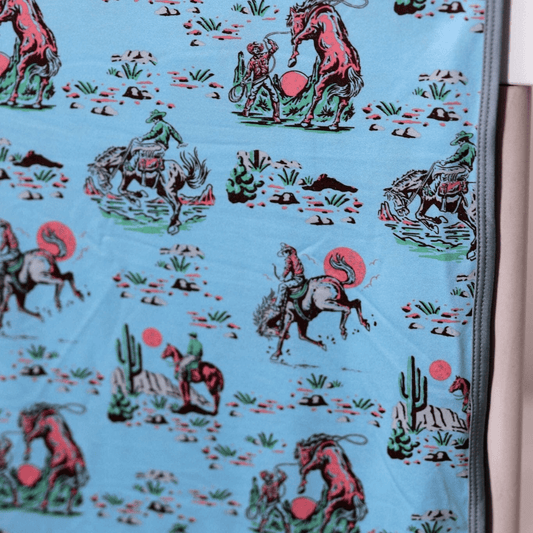 Baby Swaddle - Cowboy Up - Blue