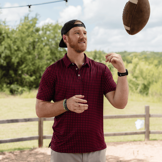 Performance Polo - Texas - Black & Red